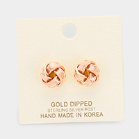 Gold Dipped Knot Stud Earrings