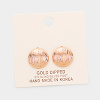 Gold Dipped Oval Stud Earrings