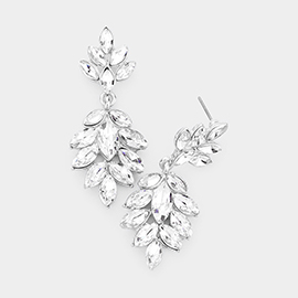 Crystal Marquise Cluster Drop Evening Earrings