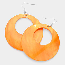 Round Shell Dangle Earrings