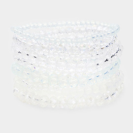 9PCS - Faceted Bead Stretch Bracelets