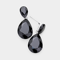 Teardrop Crystal Drop Evening Earrings