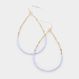 Beaded Open Teardrop Dangle Earrings