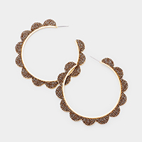 Floral Open Circle Hoop Earrings