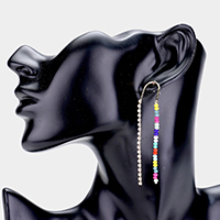 Rhinestone Bead long Drop Earrings