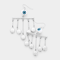 Geometric Evil Eye Dangle Earrings