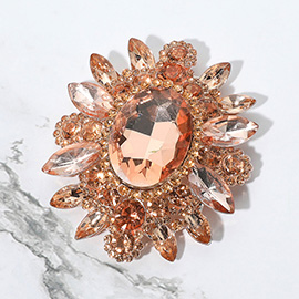 Oval Center Stone Pin Brooch 