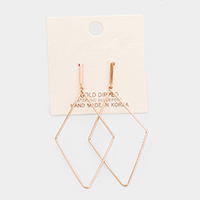 Gold Dipped Metal Bar Rhombus Earring