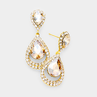 Teardrop Crystal Evening Rhinestone Drop Earrings