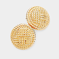 Twist Textured Round Metal Earrings