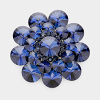 Round Crystal Flower Pin Brooch