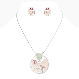 Crystal Abstract Design Pendant Necklace