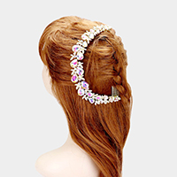 Teardrop Crystal Rhinestone Leaf Vine Hair Comb