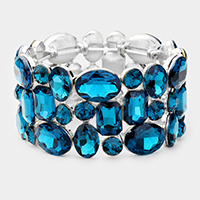 Glass Crystal Stretch Evening Bracelet