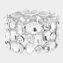 Glass Crystal Stretch Evening Bracelet