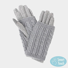 3 IN 1 - Cable Knit Touch Smart Gloves