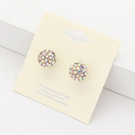 Rhinestone Pave Disco Ball Stud Earrings