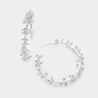 Metal Branch Open Circle Earrings