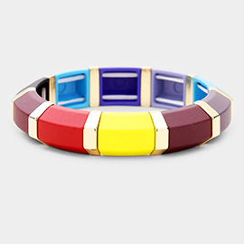 Colorful Wood Stretch Bracelet