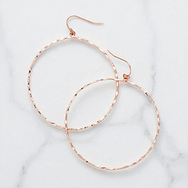 Open Circle Metal Drop Earrings 