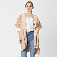 Floral Embroidered Kimono Cardigan