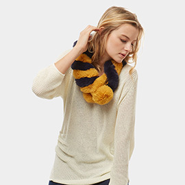 Faux Fur Twisted Pull Through Scarf