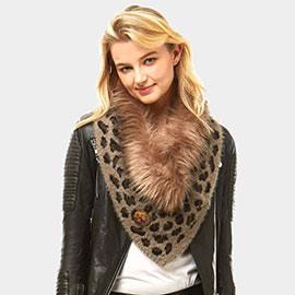 Leopard Faux Fur and Bottons Chenille Tube