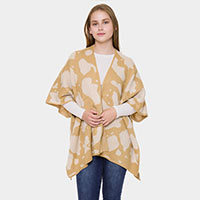 Cow Pattern Print Cape Cardigan Poncho