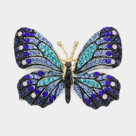 Rhinestone Pave Butterfly Pin Brooch