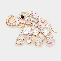 Crystal Elephant Pin Brooch
