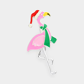 Christmas Flamingo Pin Brooch