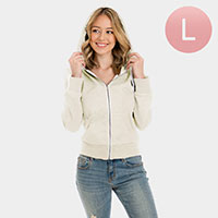 Ivory Zip Up Hoodies Sweater