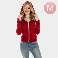 Red Zip Up Hoodies Sweater