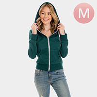 Dark Green Zip Up Hoodies Sweater