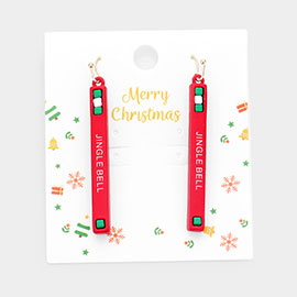 Jingle Bell Message Bar Dangle Earrings