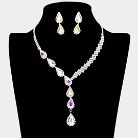 Teardrop Crystal Rhinestone Necklace