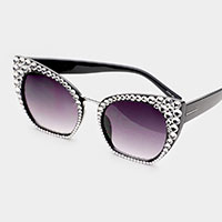 Crystal Embellished Detail Sunglasses