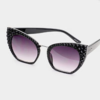 Crystal Embellished Detail Sunglasses