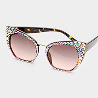 Crystal Embellished Detail Sunglasses