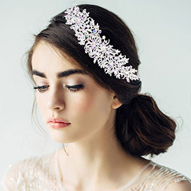 Rhinestone Floral Leaf Vine Wrap Headpiece