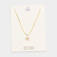 
CZ Cubic Zirconia Turtle Pendant Necklace 