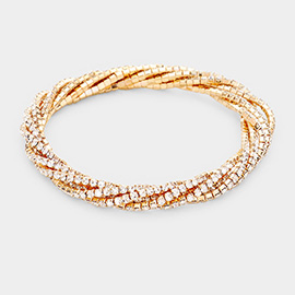 Rhinestone Twist Stretch Bracelet