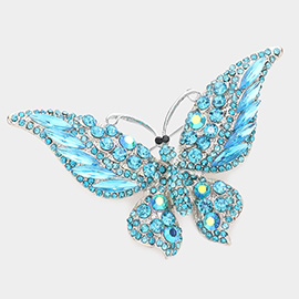 Glass Crystal Butterfly Pin Brooch