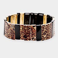 Colorful Multi Pattern Metal Stretch Bracelet 