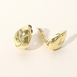 Embossed Metal Clip On Earrings
