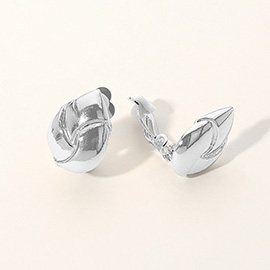Embossed Metal Clip On Earrings