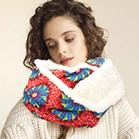 Colorful Pattern Soft Sherpa Infinity Scarf