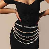 Chain Link Metal Belly Waist Belt