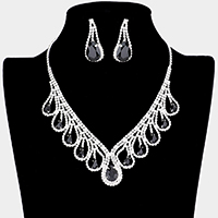 Teardrop Crystal Rhinestone Collar Necklace