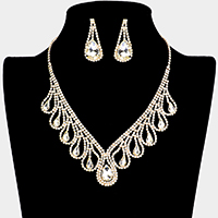 Teardrop Crystal Rhinestone Collar Necklace